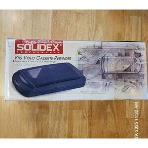 Solidex Video Cassette Rewinder NEW Open Box Complete Charger Model 938A Vintage